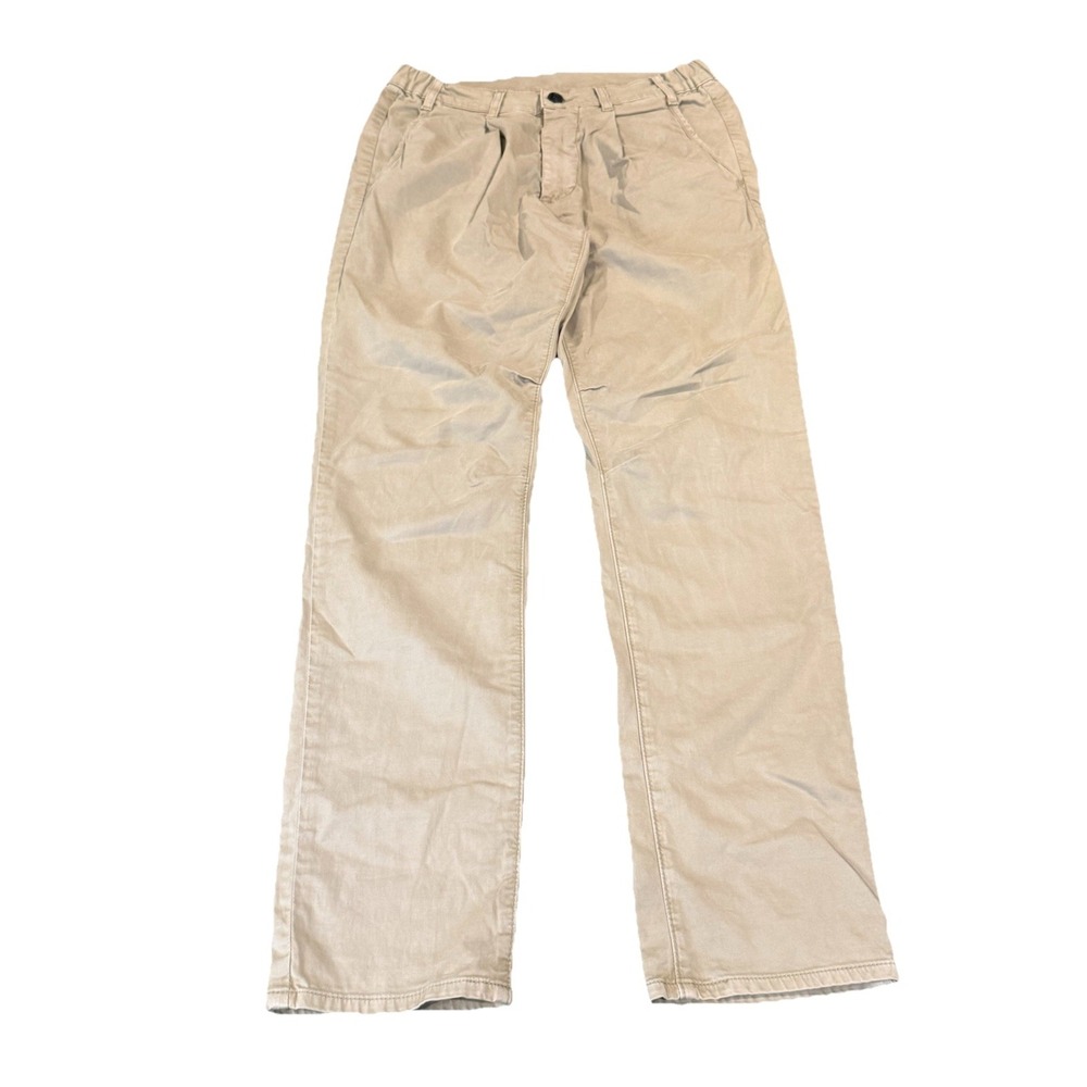AG Adriano Goldschmied THE ROMAN  Women Sz 31R Skinny Pleated Beige Hiking Pants